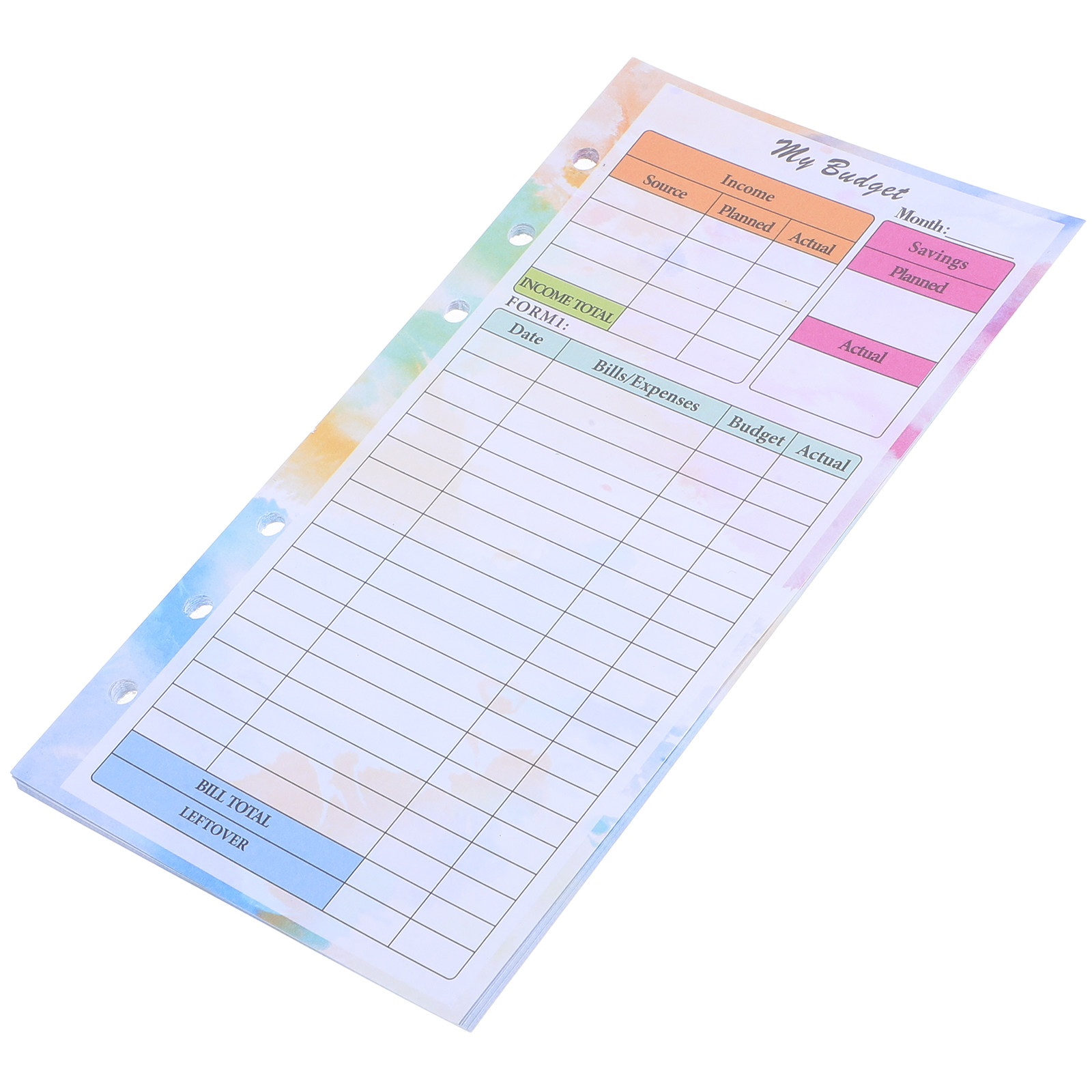 Planner Weekly Budget - 14 Yaprak A6 Boyutunda, Yeniden Doldurulabilir,