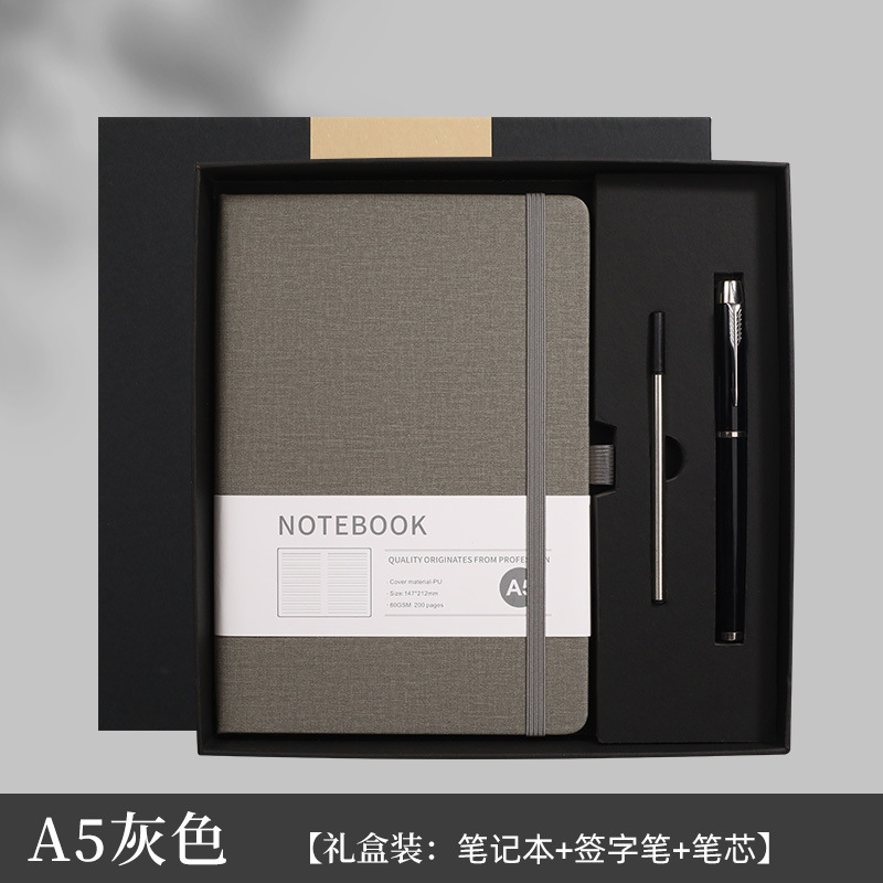 Journal Leather Hardcover - A5 Boyutunda Defter Hediye Seti, Tükenmez